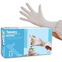 Hevea Guantes de Látex desechables- sin Polvo- 1 x 100- Talla XL
